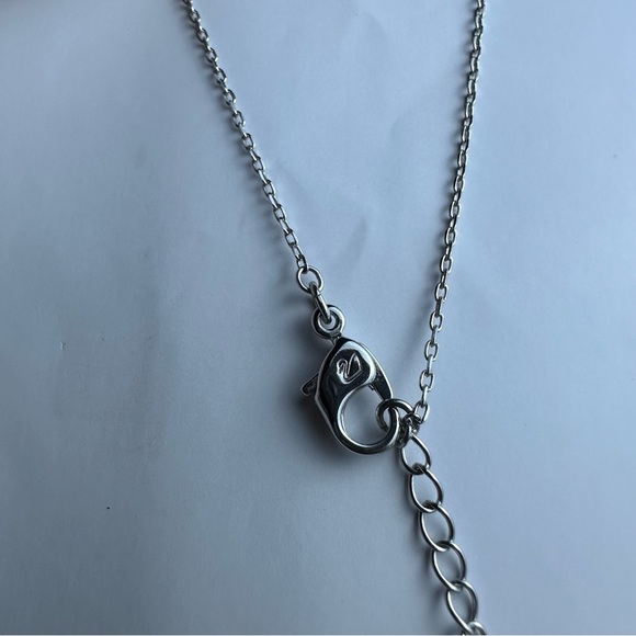 Swarovski Cathy Double Pendant Elegant Silver Necklace with Crystal Accents - Picture 8 of 13